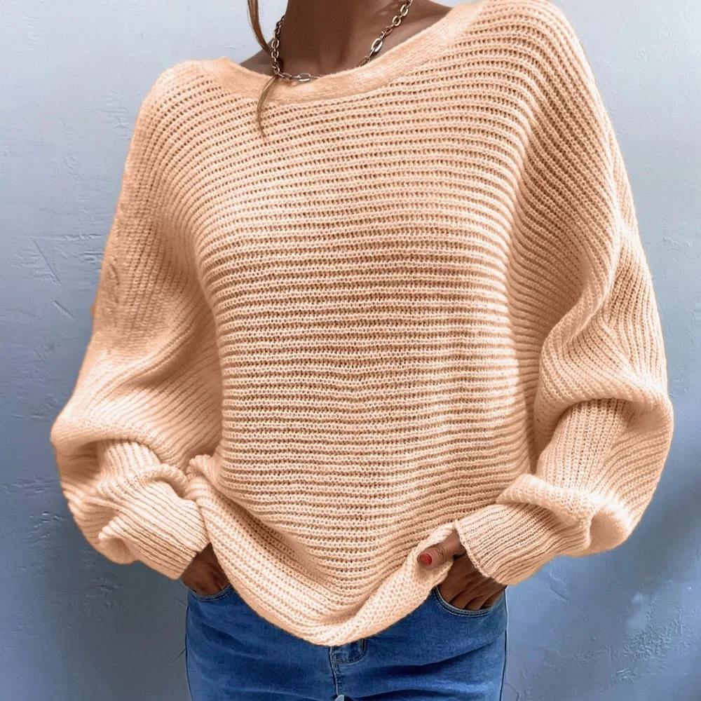 Cozy Green Open Back Knit Sweater Top Minimalist - Picture 10 of 13